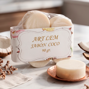 Jabón Natural de Coco Antiséptico y Antibacterial