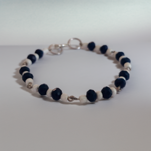 Pulsera Hecha a Mano con Cristales Bicolor Auténtica